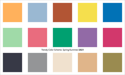 Trendy color design scheme for spring and summer season of 2021