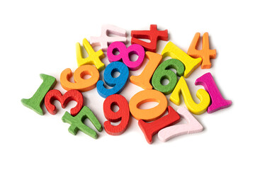 Math Number colorful on white background, education study mathematics learning teach concept.