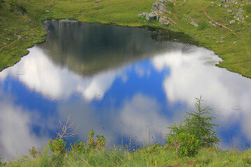 mountain reflections in the lake