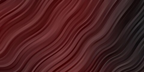 Dark Red vector pattern with curved lines. Colorful abstract illustration with gradient curves. Pattern for booklets, leaflets.