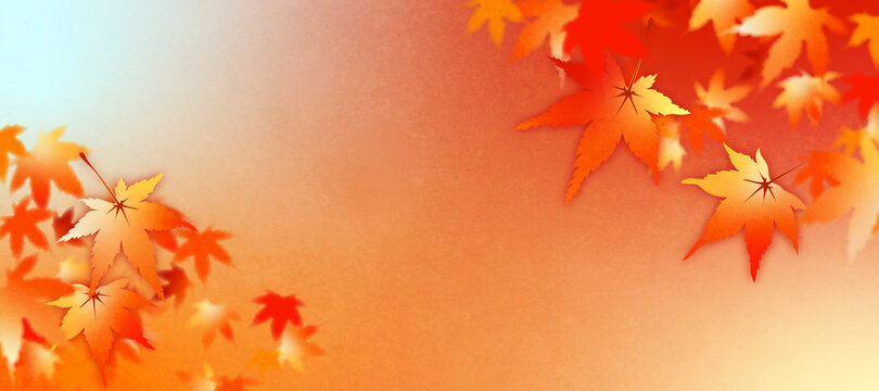 紅葉をデザインした秋のイメージの背景素材