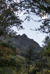Obraz na płótnie Canvas Landscape of mountains surrounded by greenery - Herrería de Compludo, El Bierzo, Spain 