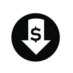 dollar icon on a white background, vector illustration
