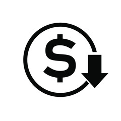 dollar icon on a white background, vector illustration