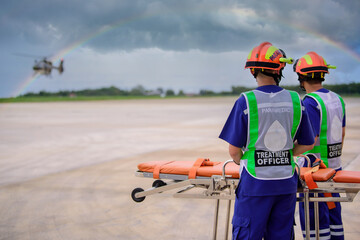 paramedic and a mobile flying ambulance © hooyah808