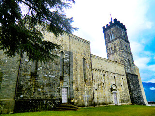 The Romanesque Cathedral of San Cristoforo built before year 1000, Barga, Garfagnana, Province of...