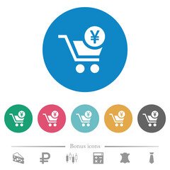Checkout with Yen cart flat round icons