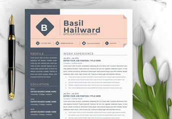 Minimalist Creative Cover Letter and Resume Layout