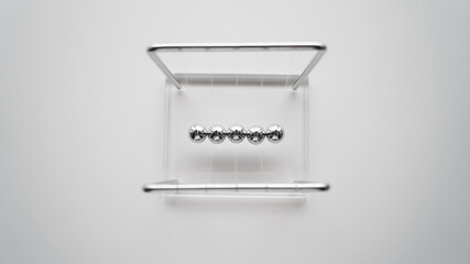 a  top view of cradle steel balance ball.