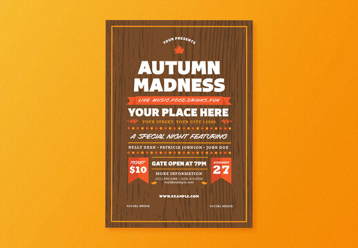 Autumn Madness Flyer Layout