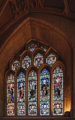 Fototapeta na wymiar stained glass window in a church in the city of Bath in the united kingdom