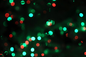 Obraz na płótnie Canvas Colorful bokeh lights On christmas night.