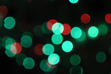 Colorful bokeh lights On christmas night.