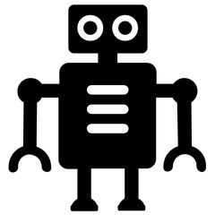 
Robot, humanoid machine in editable flat style 
