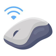 
Wireless mouse icon style, trendy vector of computer accessory 
