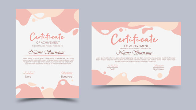 Certificate with a cute pastel color theme