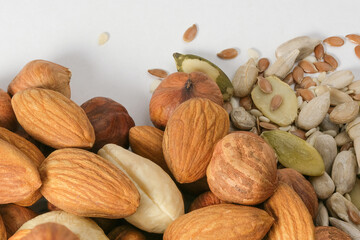 Mix of various nuts for snacks