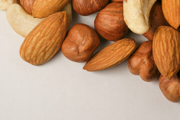 Mix of various nuts for snacks