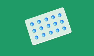 Drugs. Vector illustration of blisters, tablets.