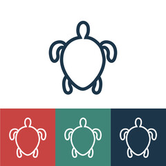 Linear vector icon with turtle