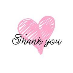 Thank You Card. Hand Written Lettering for Title, Heading, Photo Overlay, Wedding Invitation, Thank You Message.
