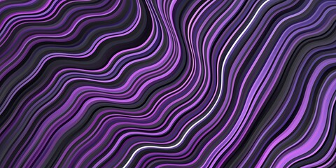 Dark Purple, Pink vector backdrop with bent lines. Colorful geometric sample with gradient curves.  Pattern for websites, landing pages.