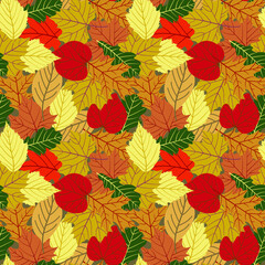 Seamless autumn pattern. Vector illustration background