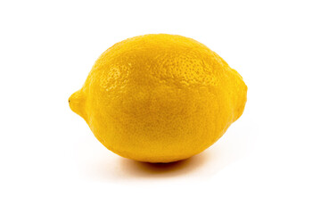 a whole yellow lemon isolated on white