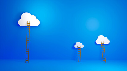 Cloud Computing, Equal Opportunity, Success - Concept background for presentation. 3D illustration. 