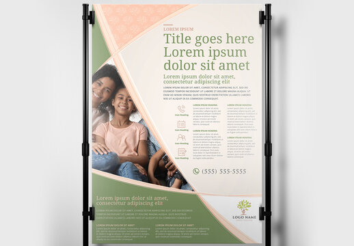 Modern Business Poster with Soft Sweeping Lines