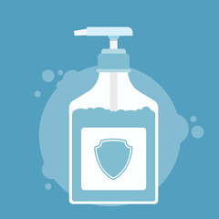 Vector liquid disinfection pump bottle.Disinfectant illustration from hygiene collection.