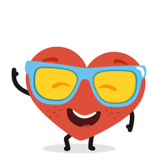 Cartoon heart character smiling with sunglasses. To see the other vector heart character illustrations , please check Cartoon Heart Characters collection.