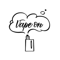 Vape on emblems. Vector illustration on the white background.
