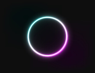 
Neon blue pink circle glowing abstraction