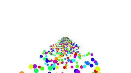 Colorful radial dot milky way radiant road white abstract 3D illustration background.