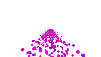 Colorful radial dot milky way radiant road white abstract 3D illustration background.