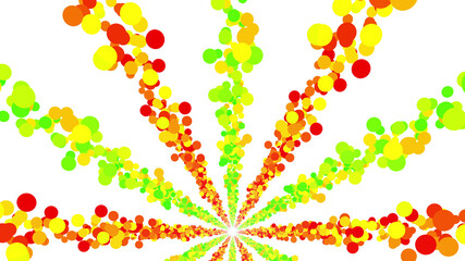 Colorful radial dot milky way radiant road white abstract 3D illustration background.