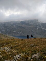 Fototapeta premium hiking in the mountains and lake