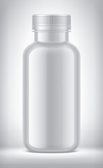 Plastic Bottle on background. Non-transparent Bottle. 