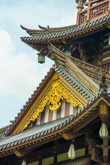 Fototapeta premium Beautiful scenery in the early sun of Khanh An Pagoda, Ho Chi Minh city, Vietnam - little Japan in Saigon.