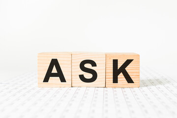 words on wooden cubes, white background. business concept