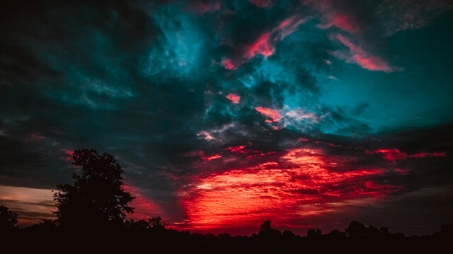 sky and clouds, beautiful sunset scene. 