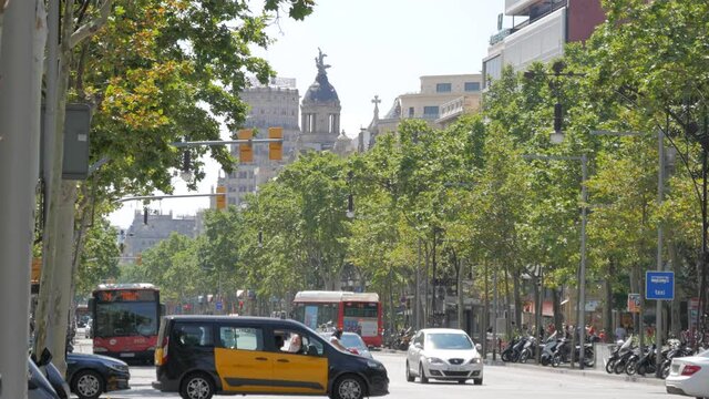 Passeig de Gr&agrave;cia in Barcelona, Catalunya, Spain

