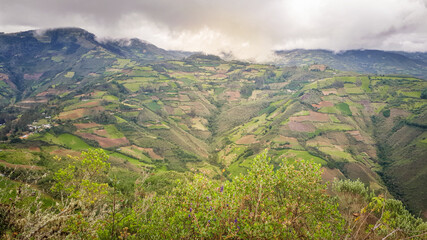 Obraz premium landscape of the mountains around turistic place Kuelap in Chachapoyas Peru