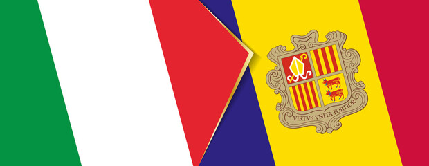 Italy and Andorra flags, two vector flags.