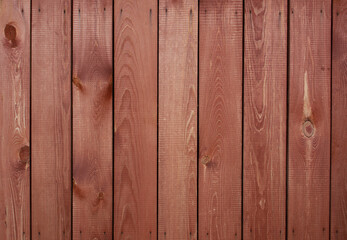 texture of new nailed wooden boards  with knots painted red