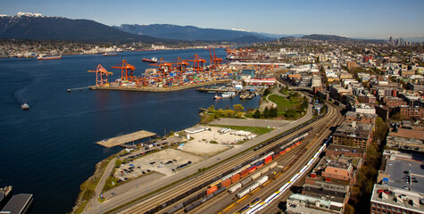 A picture of the port of Vancouver.  Vancouver BC Canada  - obrazy, fototapety, plakaty