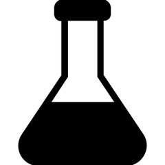 
Flask icon design for laboratory research concept

