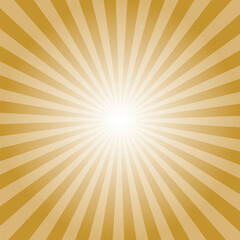 Sunburst background. Dijon yellow radiate sun beam burst effect. Sunbeam light flash boom. Sunrise glow burst. Solar radiance glare, retro design illustration