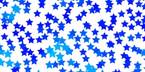 Light BLUE vector pattern with abstract stars. Colorful illustration in abstract style with gradient stars. Best design for your ad, poster, banner.
